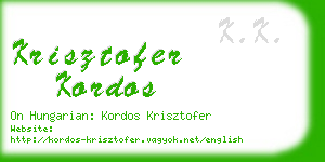 krisztofer kordos business card